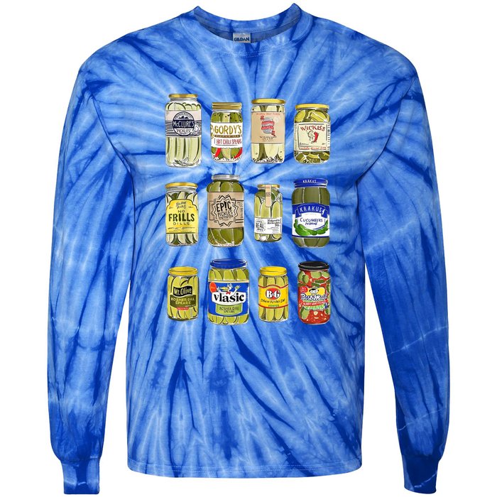 Vintage Canned Pickles Gardening Pickle Canning Season Gift Tie-Dye Long Sleeve Shirt