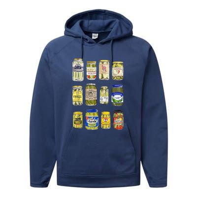 Vintage Canned Pickles Gardening Pickle Canning Season Gift Performance Fleece Hoodie