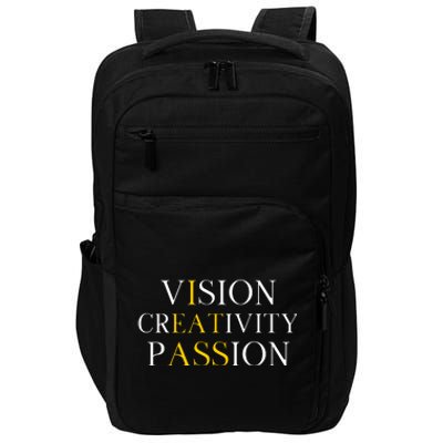 Vision Creativity Passion Impact Tech Backpack