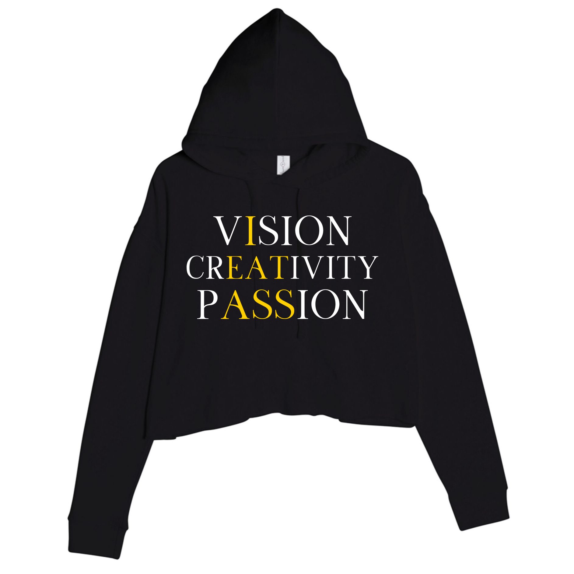 Vision Creativity Passion Crop Fleece Hoodie