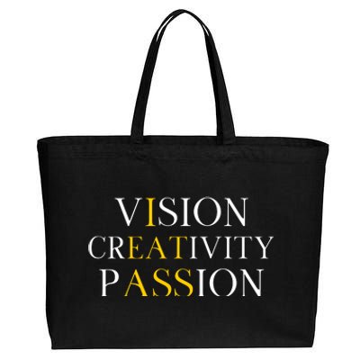 Vision Creativity Passion Cotton Canvas Jumbo Tote