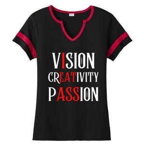 Vision Creativity Passion Ladies Halftime Notch Neck Tee