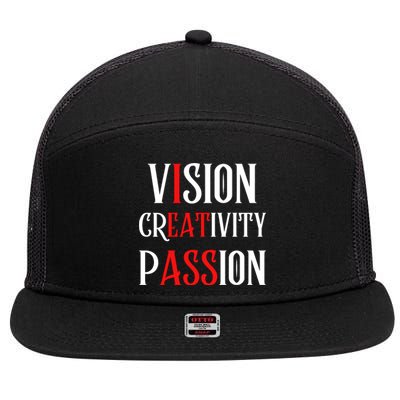 Vision Creativity Passion 7 Panel Mesh Trucker Snapback Hat