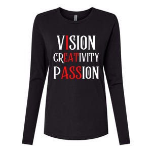 Vision Creativity Passion Womens Cotton Relaxed Long Sleeve T-Shirt