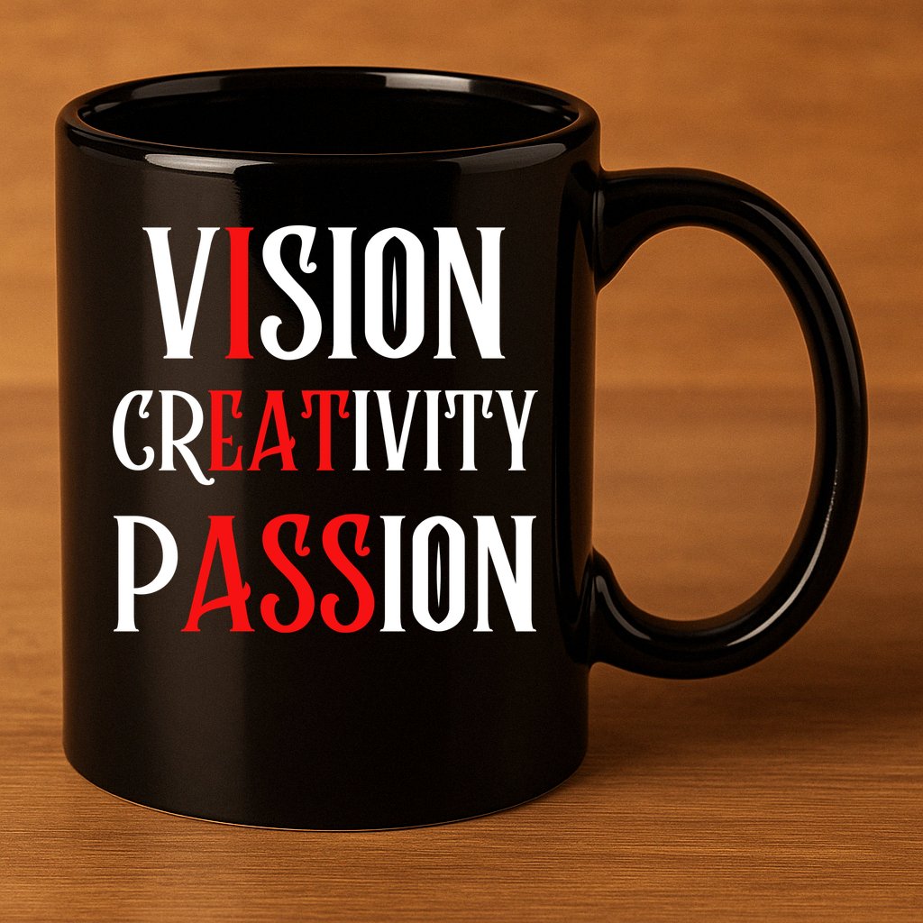 Vision Creativity Passion 11oz C Handle Ceramic Mug