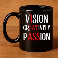 Vision Creativity Passion 11oz C Handle Ceramic Mug