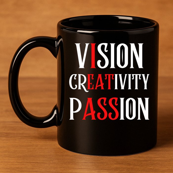 Vision Creativity Passion 11oz C Handle Ceramic Mug