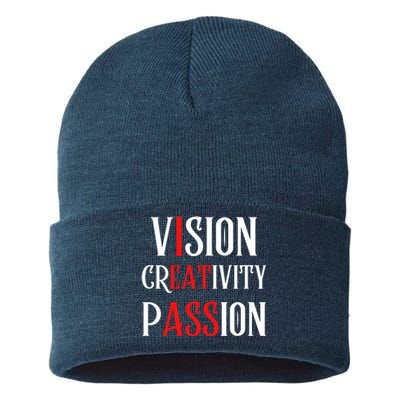 Vision Creativity Passion Sustainable Knit Beanie