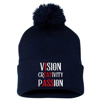 Vision Creativity Passion Pom Pom 12in Knit Beanie