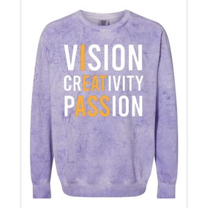 Vision Creativity Passion | I Eat Ass Funny Hidden Message Colorblast Crewneck Sweatshirt