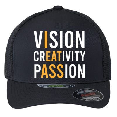 Vision Creativity Passion | I Eat Ass Funny Hidden Message Flexfit Unipanel Trucker Cap