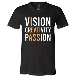 Vision Creativity Passion | I Eat Ass Funny Hidden Message V-Neck T-Shirt