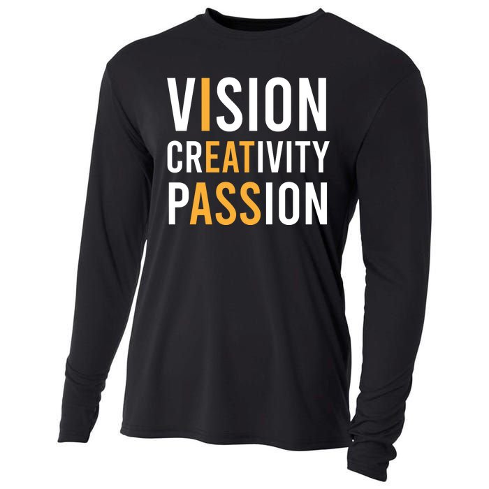 Vision Creativity Passion | I Eat Ass Funny Hidden Message Cooling Performance Long Sleeve Crew