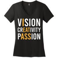 Vision Creativity Passion | I Eat Ass Funny Hidden Message Women's V-Neck T-Shirt