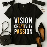 Vision Creativity Passion | I Eat Ass Funny Hidden Message Women's V-Neck T-Shirt