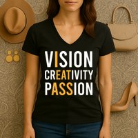 Vision Creativity Passion | I Eat Ass Funny Hidden Message Women's V-Neck T-Shirt
