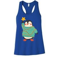 Vintage Christmas Penguin Funny Gift Women's Racerback Tank