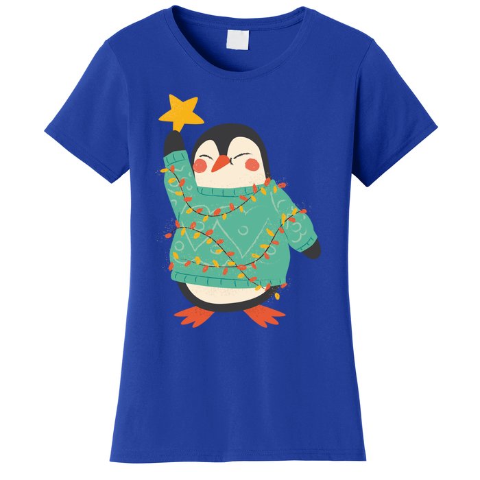 Vintage Christmas Penguin Funny Gift Women's T-Shirt