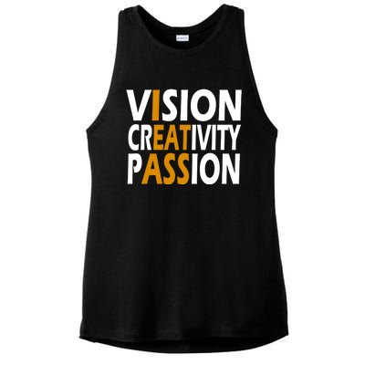 Vision Creativity Passion Quote Ladies PosiCharge Tri-Blend Wicking Tank