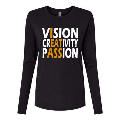 Vision Creativity Passion Quote Womens Cotton Relaxed Long Sleeve T-Shirt