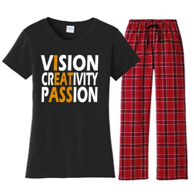 Vision Creativity Passion Quote Women's Flannel Pajama Set