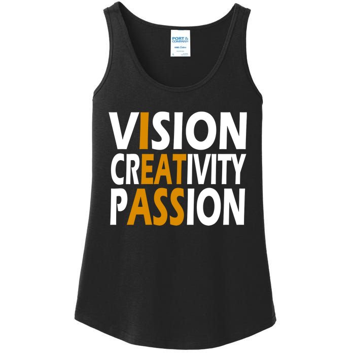 Vision Creativity Passion Quote Ladies Essential Tank