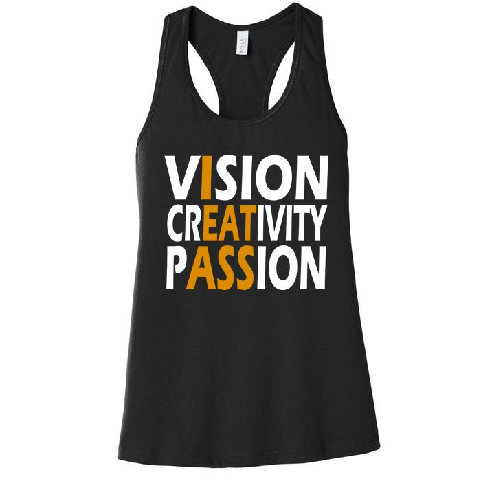 Vision Creativity Passion Quote Women's Racerback Tank