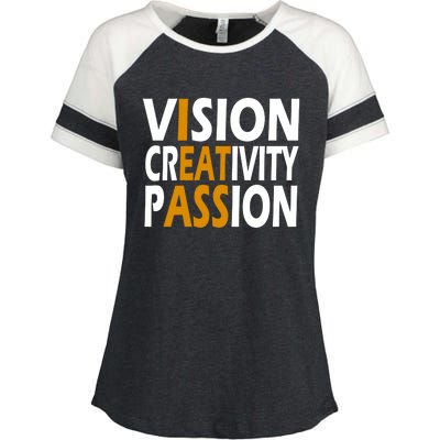 Vision Creativity Passion Quote Enza Ladies Jersey Colorblock Tee