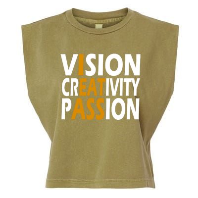 Vision Creativity Passion Quote Garment-Dyed Women's Muscle Tee