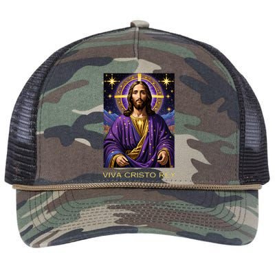 Viva Cristo Rey Catholic Jesus Christ The King Retro Rope Trucker Hat Cap