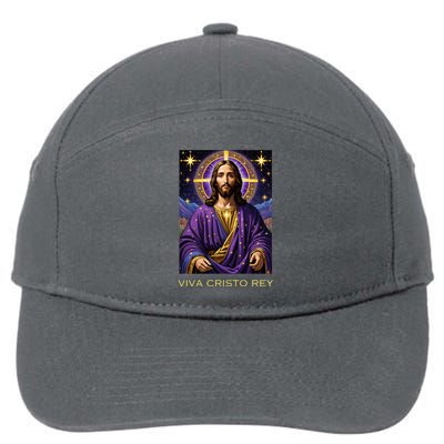 Viva Cristo Rey Catholic Jesus Christ The King 7-Panel Snapback Hat