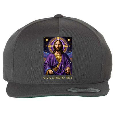 Viva Cristo Rey Catholic Jesus Christ The King Wool Snapback Cap