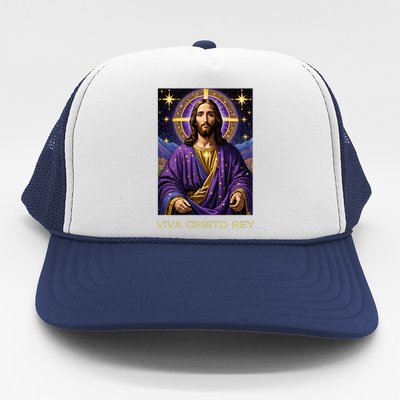 Viva Cristo Rey Catholic Jesus Christ The King Trucker Hat