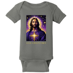 Viva Cristo Rey Catholic Jesus Christ The King Baby Bodysuit