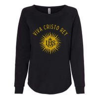 Viva Cristo Rey Roman Catholic Womens California Wash Sweatshirt