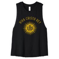 Viva Cristo Rey Roman Catholic Women's Racerback Cropped Tank