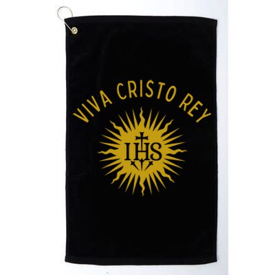 Viva Cristo Rey Roman Catholic Platinum Collection Golf Towel