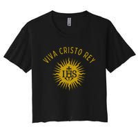 Viva Cristo Rey Roman Catholic Women's Crop Top Tee