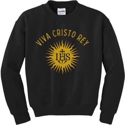 Viva Cristo Rey Roman Catholic Kids Sweatshirt