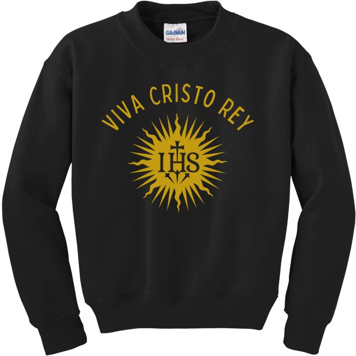 Viva Cristo Rey Roman Catholic Kids Sweatshirt