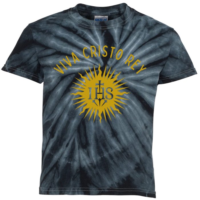 Viva Cristo Rey Roman Catholic Kids Tie-Dye T-Shirt