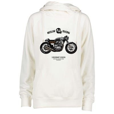 Vintage Cafe Racer Poster Womens Funnel Neck Pullover Hood