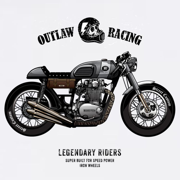 Vintage Cafe Racer Poster Tall T-Shirt