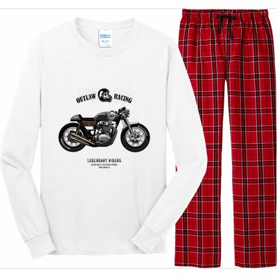 Vintage Cafe Racer Poster Long Sleeve Pajama Set