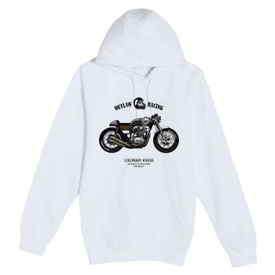 Vintage Cafe Racer Poster Premium Pullover Hoodie