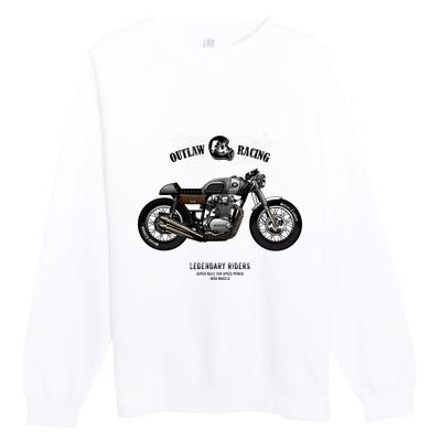 Vintage Cafe Racer Poster Premium Crewneck Sweatshirt