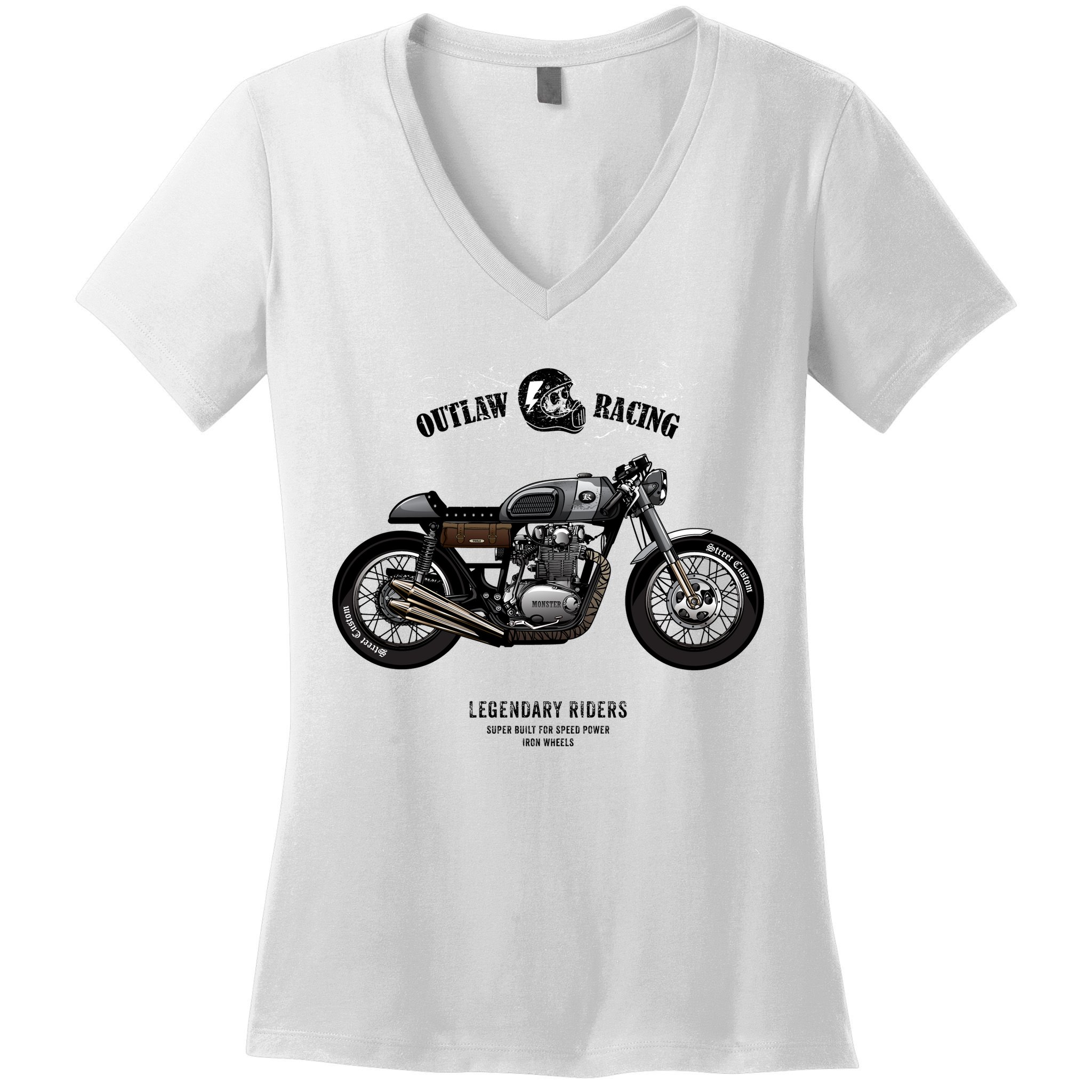 Vintage Cafe Racer Poster Women's V-Neck T-Shirt
