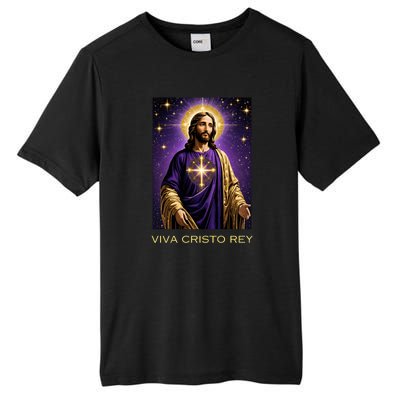 Viva Cristo Rey Catholic Jesus Christ The King Tall Fusion ChromaSoft Performance T-Shirt