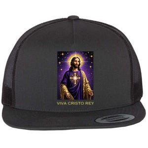 Viva Cristo Rey Catholic Jesus Christ The King Flat Bill Trucker Hat