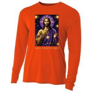 Viva Cristo Rey Roman Catholic Jesus Christ Cooling Performance Long Sleeve Crew